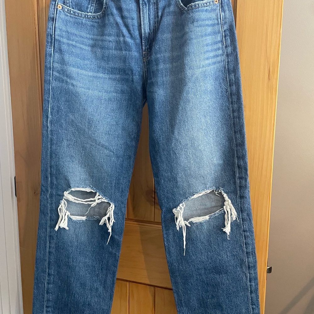 Trendy Distressed Wide Leg Jeans